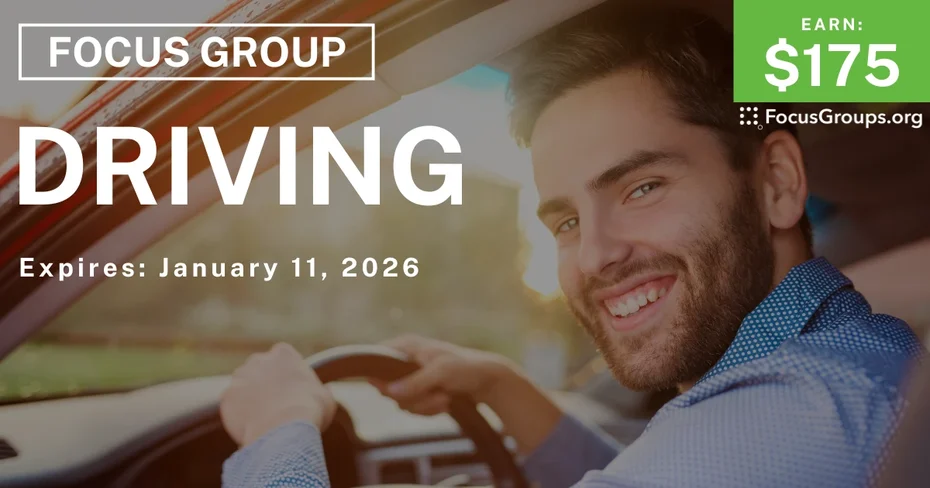 Focus Group for Men in Columbus on Driving - $175 - $175 - 12/30/2025