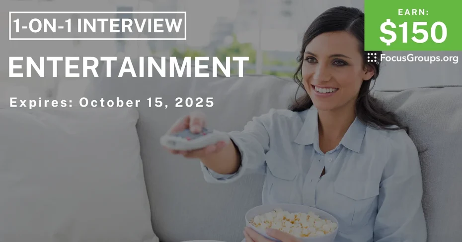 Research Study in San Jose on Entertainment Habits - $150