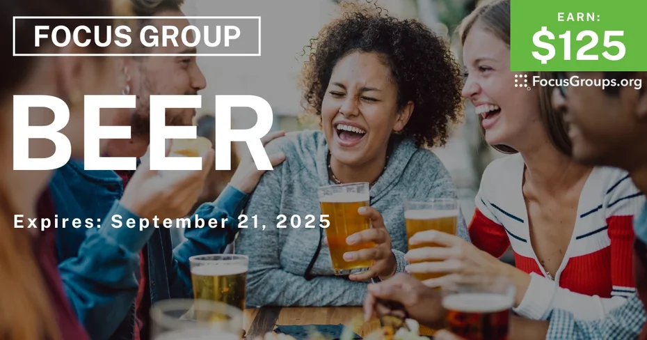 Focus Group in Tampa on Beer - $125