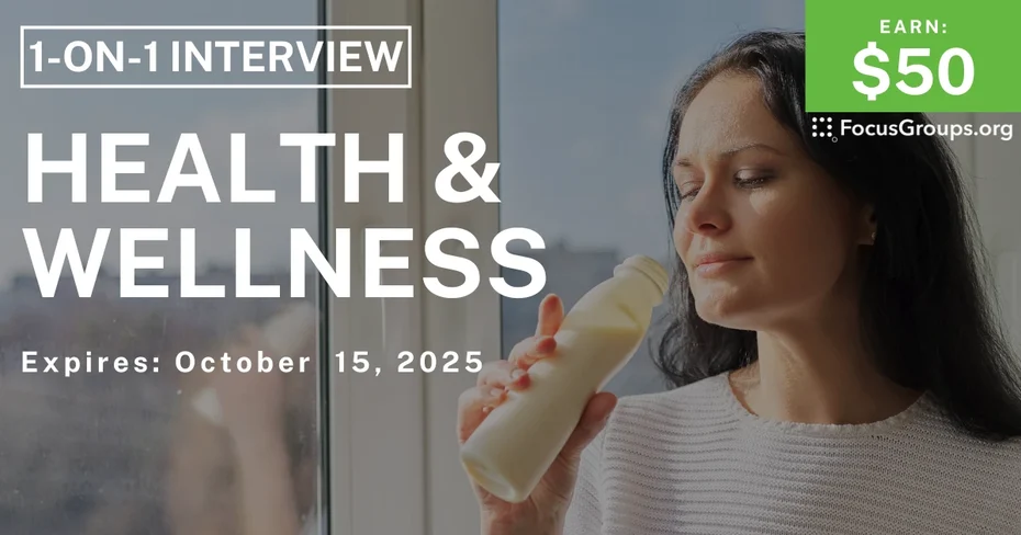 Research Study on Health & Wellness - $50