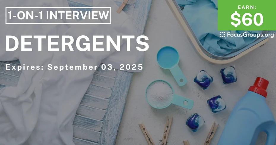 Research Study for Women on Detergents - $60