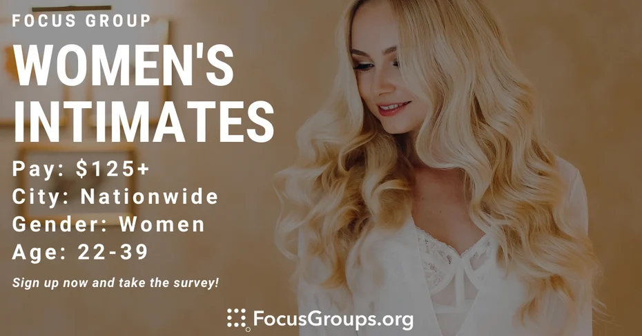 Focus Group for Women on Women's Intimates