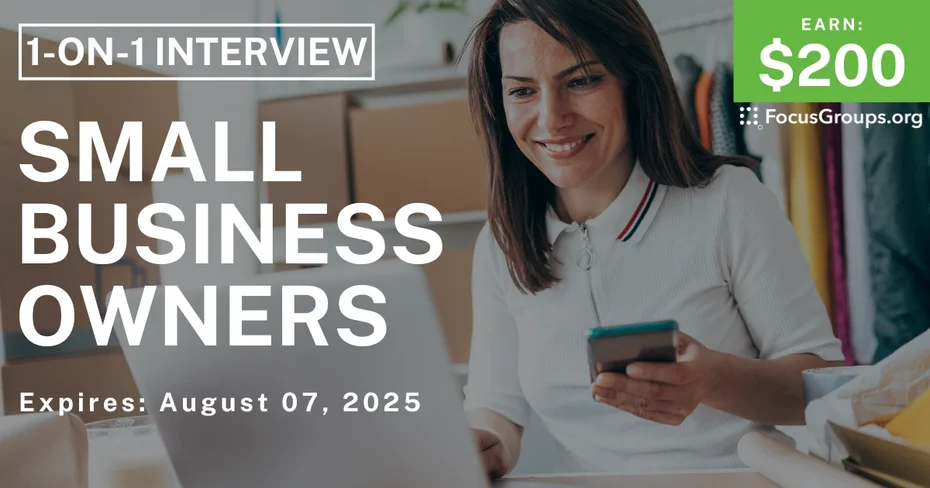 Research Study for Small Business Owners - $200