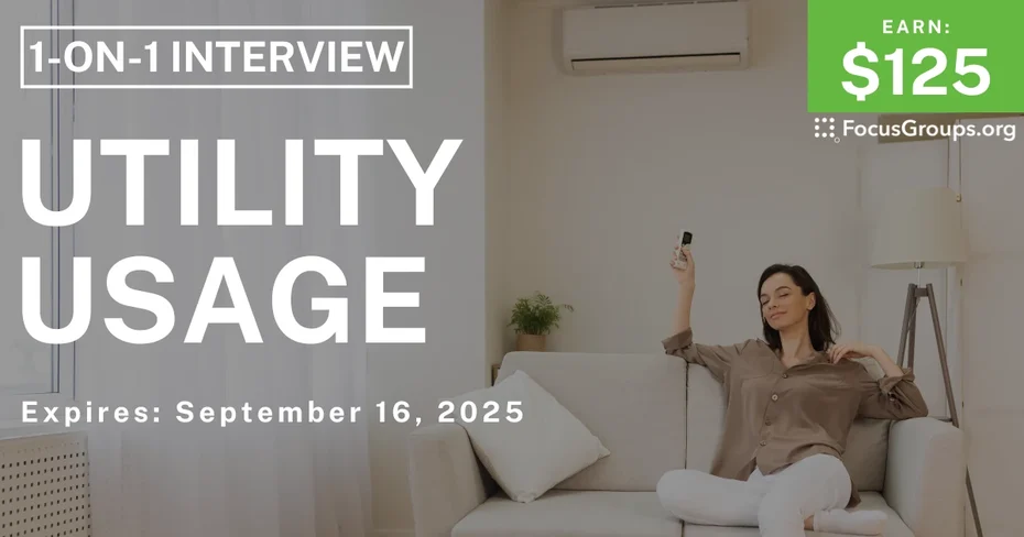 Research Study on Utility Usage - $125