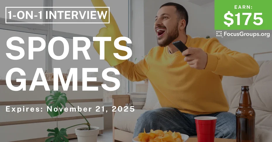 Research Study in Chicago on Sports Games - $175 - $175 - 11/12/2025