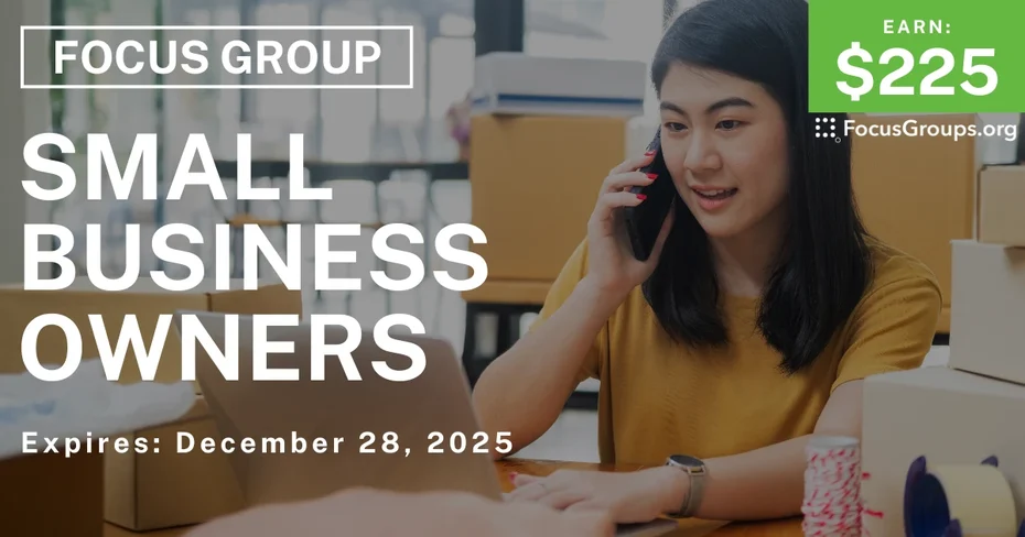 Focus Group in Charlotte for Small Business Owners - $225 - $225 - 12/16/2025