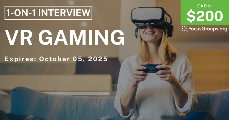 Research Study in Seattle on VR Gaming - $200