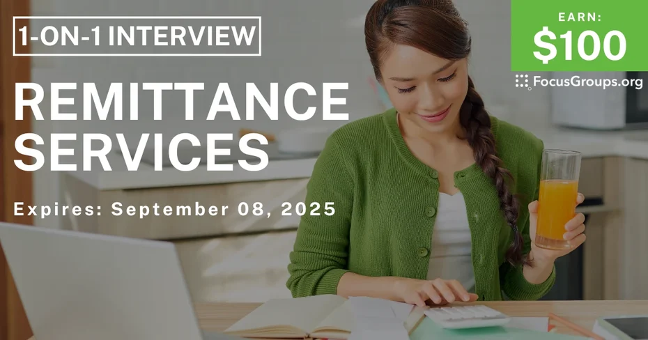 Research Study on Remittance Services - $100