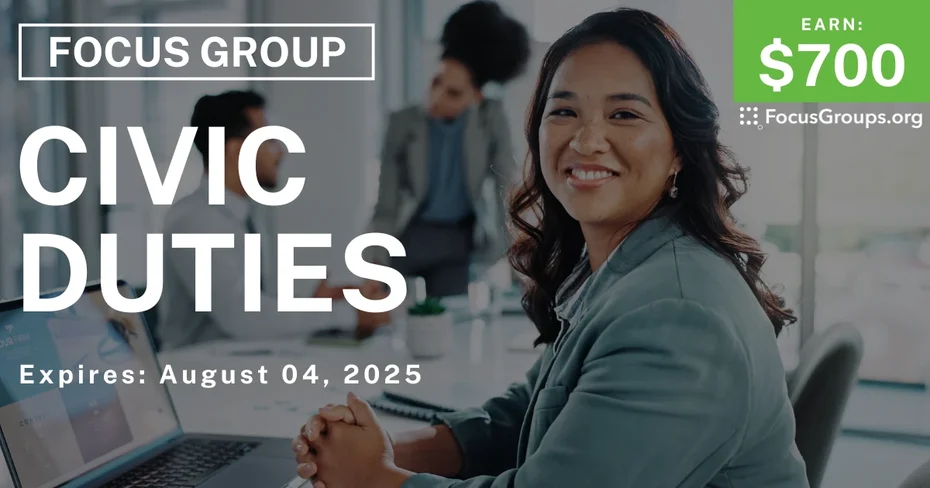Focus Group in Boston on Civic Duties - $700