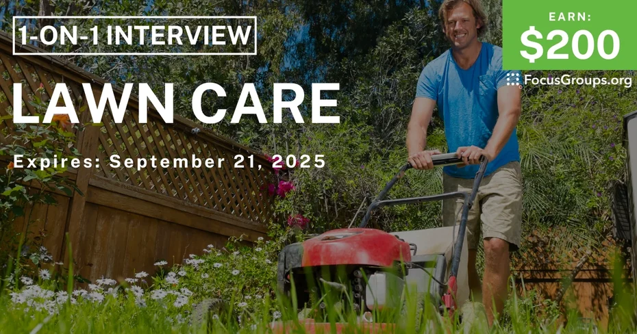 Research Study in San Diego on Lawn Care - $200