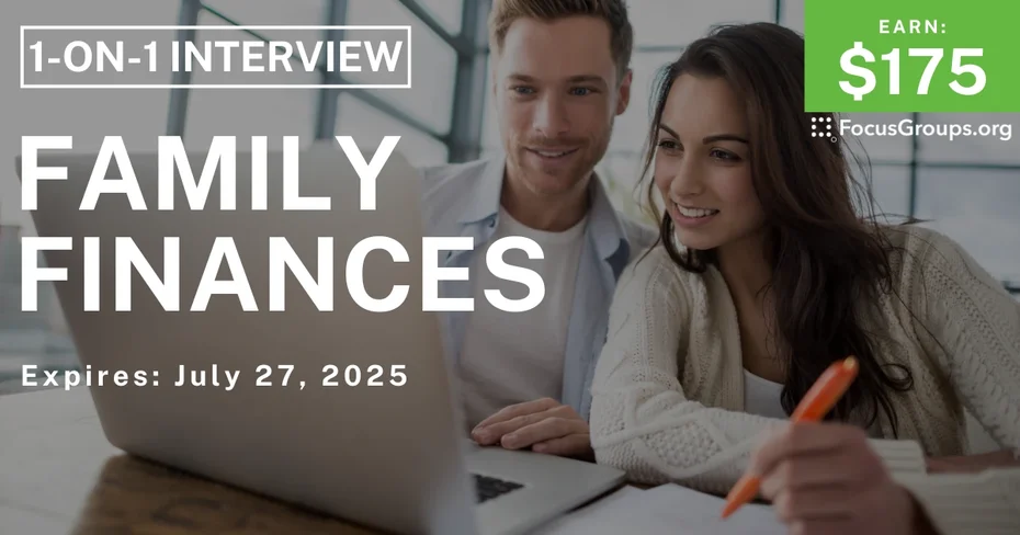 Research Study on Family Finances - $175