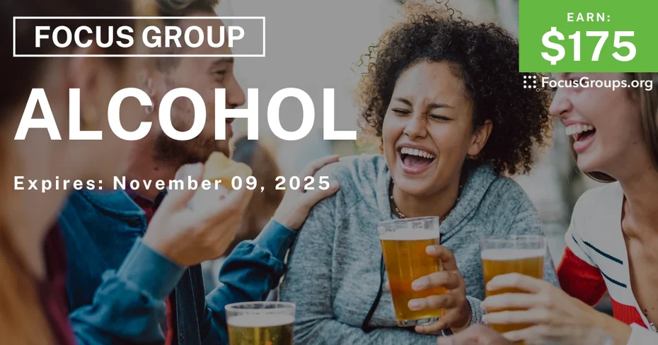 Focus Group in NYC on Alcohol - $175 - $175 - 10/28/2025