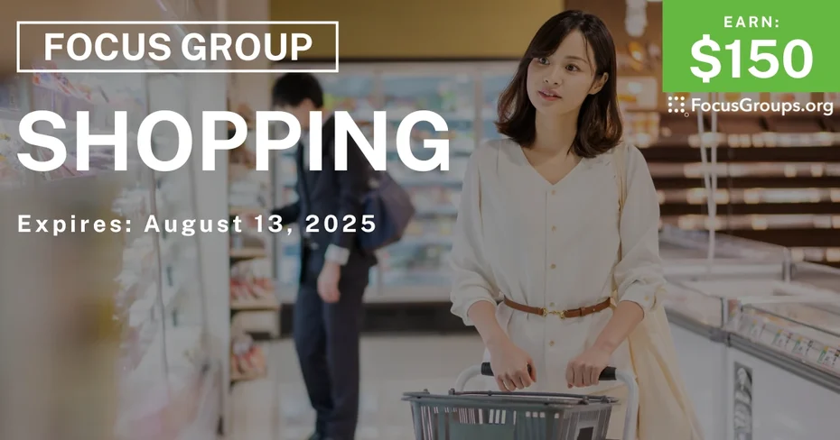 Focus Group in NYC on Shopping - $150