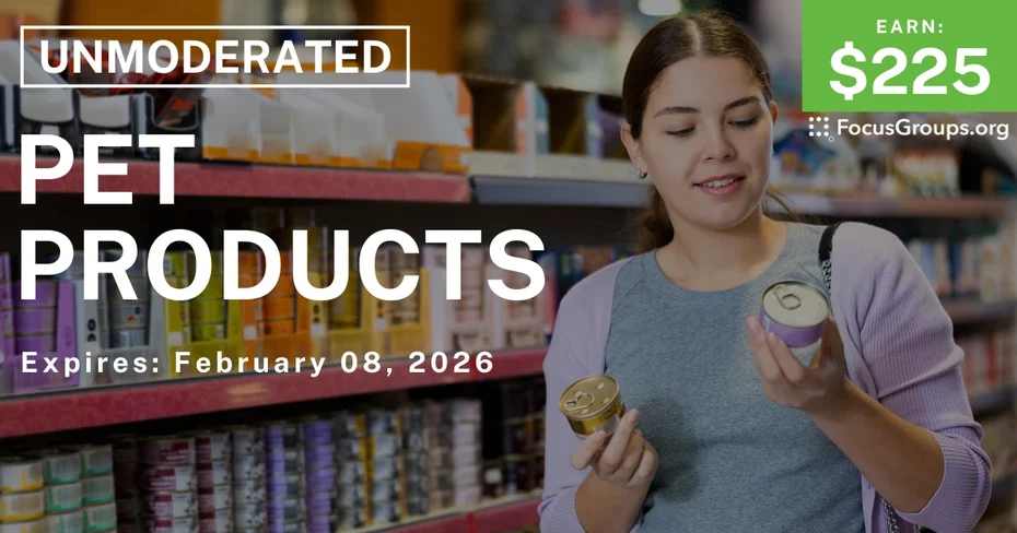 Research Study on Pet Products - $225 - $225 - 12/22/2025