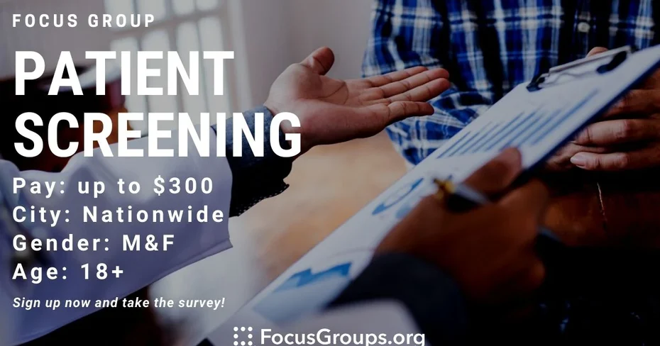 Focus Group for HCP on Patient Screening - up to $300 - 07/03/2023