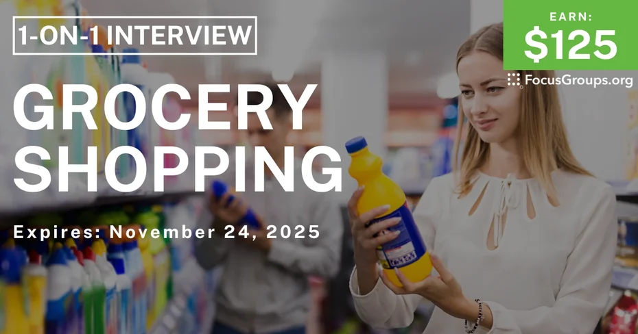Research Study in Portland on Grocery Shopping - $125 - $125 - 11/12/2025