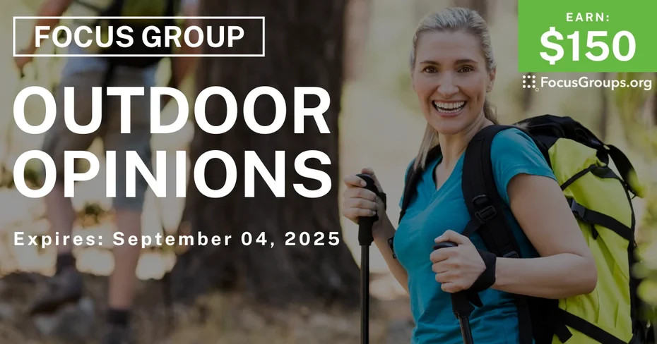 Focus Group in Denver on Outdoor Opinions - $150