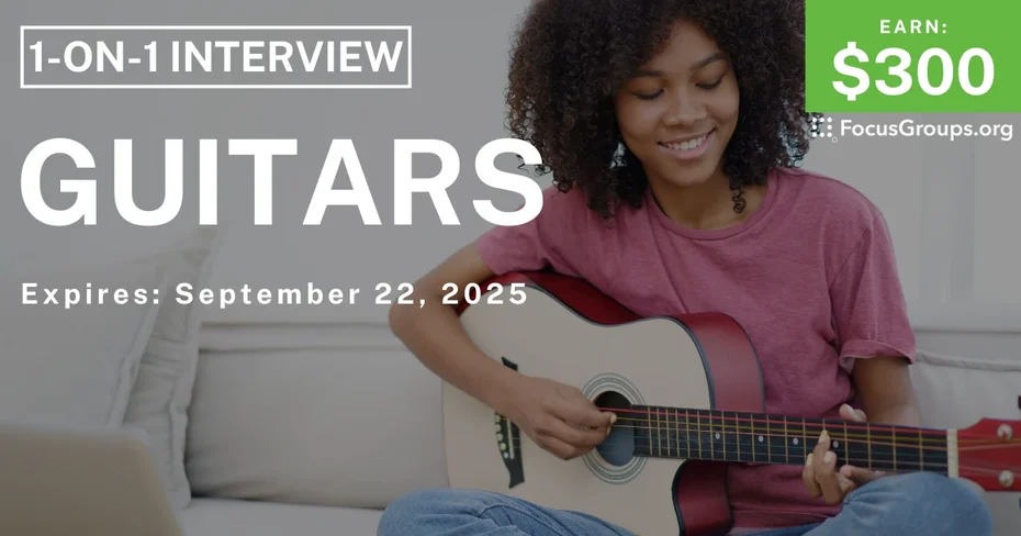 Research Study in New Jersey on Guitars - $300