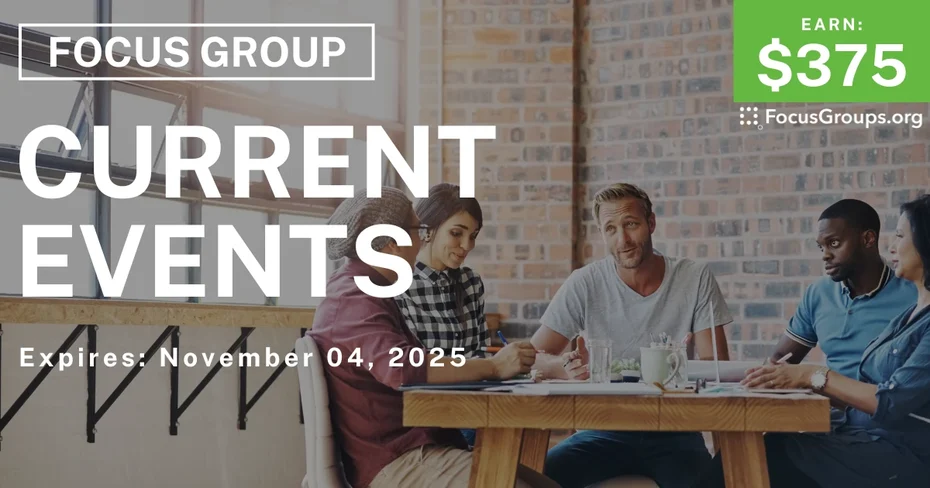 Focus Group in Charlotte on Current Events - $375 - $375 - 10/23/2025
