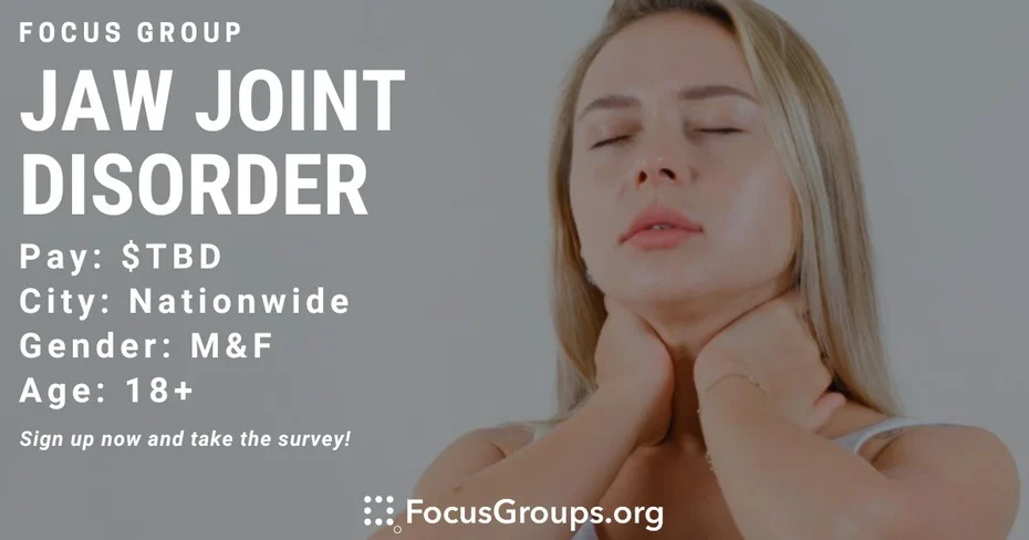 Focus Group on Jaw Joint Disorder - TBD - 10/22/2023