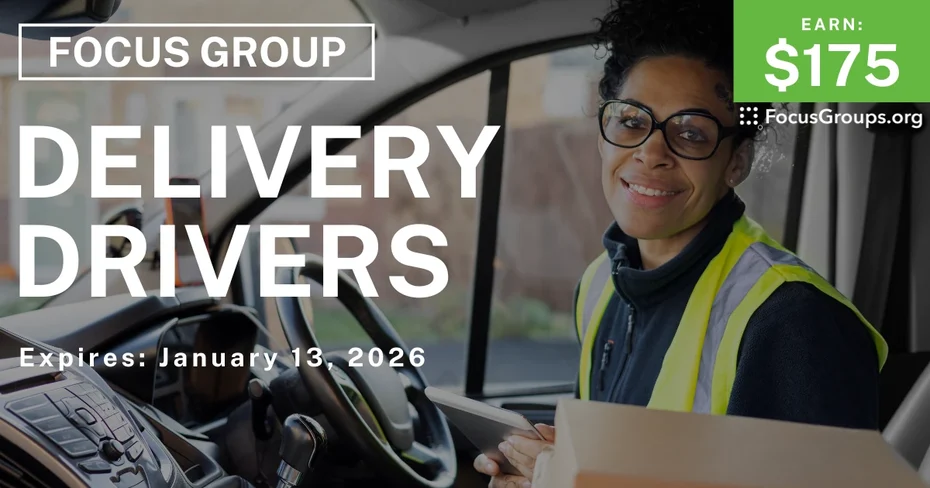 Focus Group in NYC for Delivery Drivers - $175 - $175 - 01/09/2026