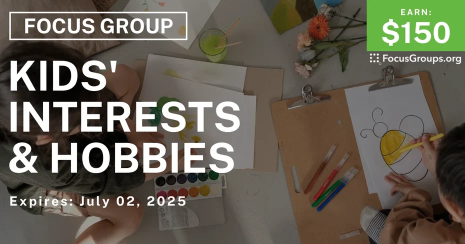 Focus Group for Parents on Kids' Interests & Hobbies