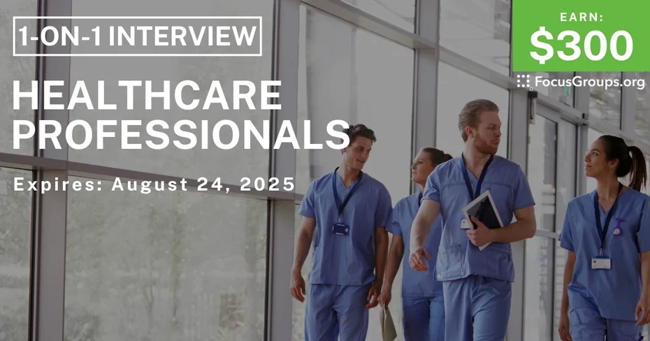Research Study for Healthcare Professionals - $300