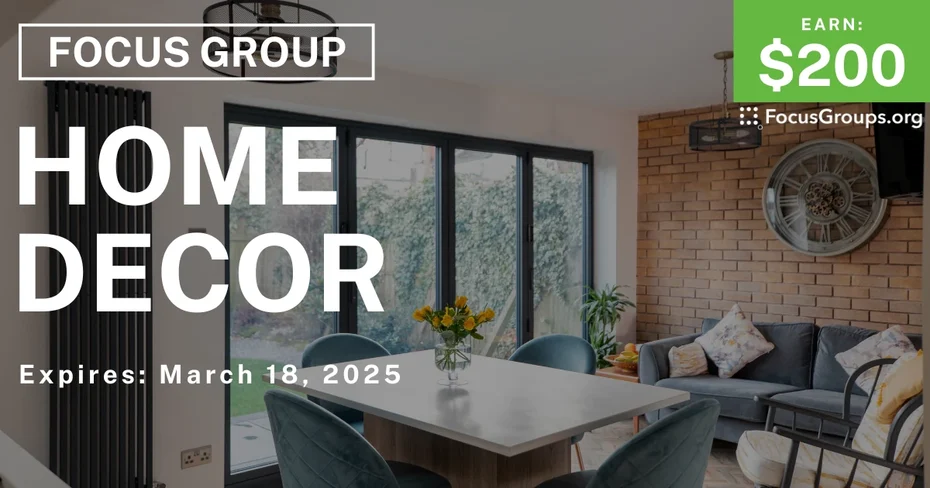 Focus Group in Chicago on Home Decor