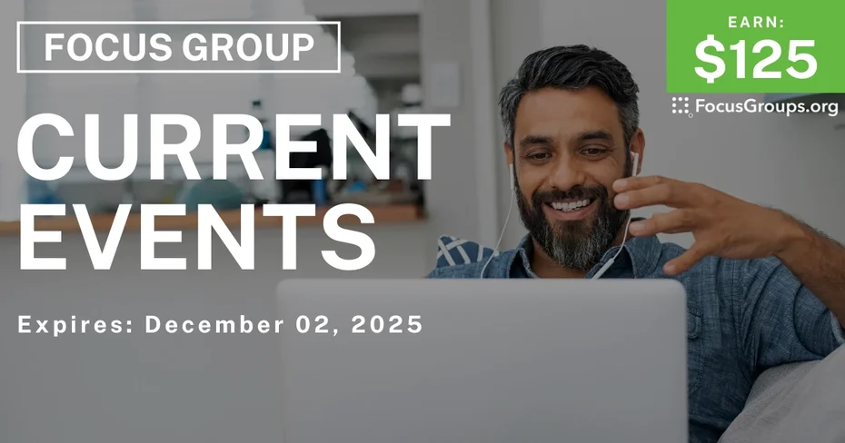 Focus Group in Philadelphia on Current Events - $125 - $125 - 11/17/2025