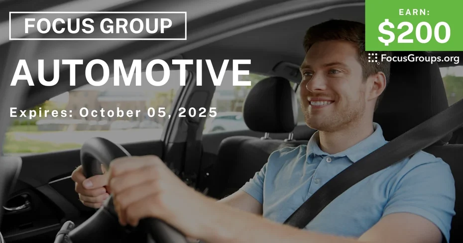 Focus Group for SUV Owners in LA on Automotive - $200