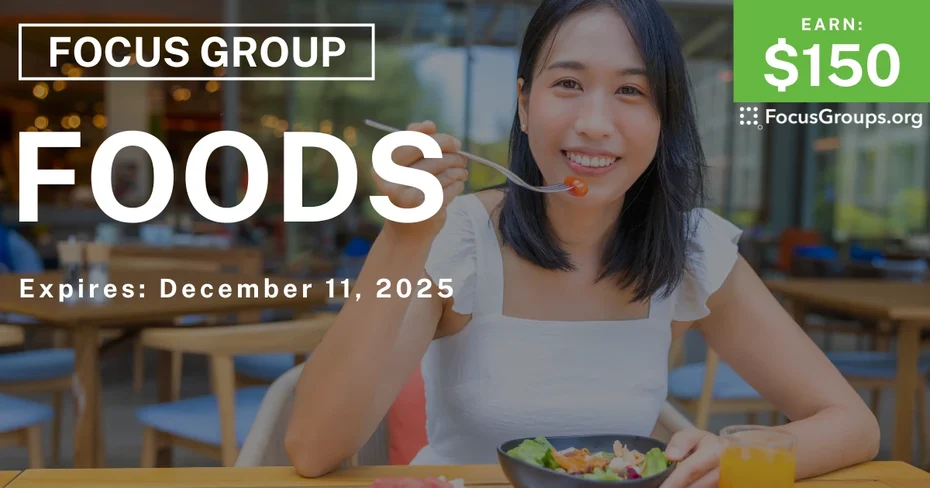 Food Research Study - $150 - $150 - 12/08/2025