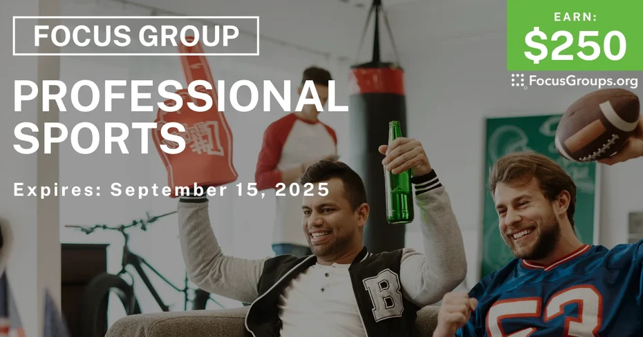 Focus Group in Charlotte on Professional Sports - $250