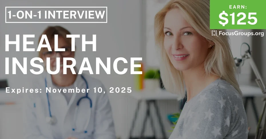 Research Study on Health Insurance - $125 - $125 - 10/27/2025
