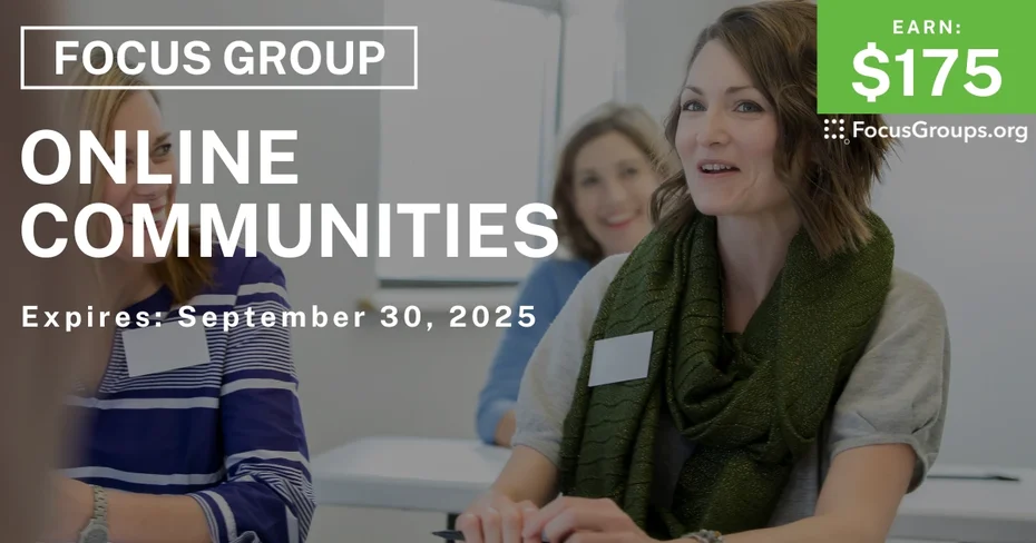 Focus Group in LA on Online Communities - $175