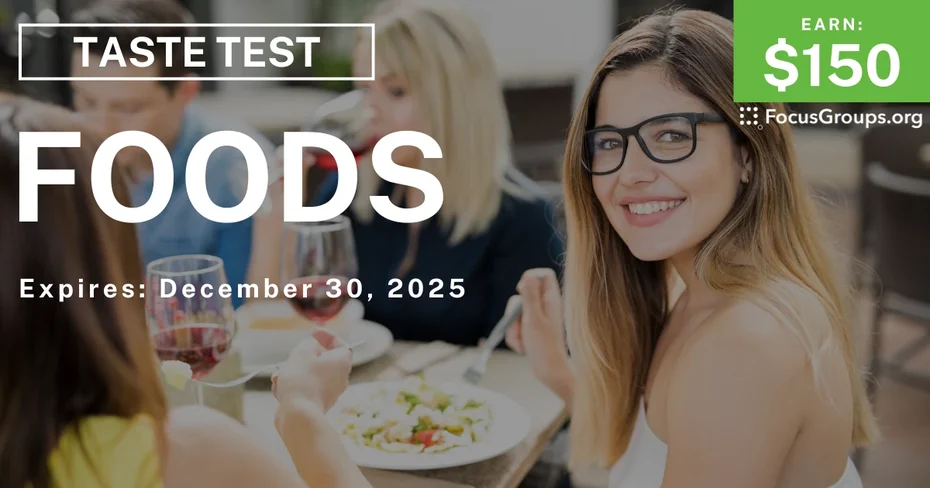 Taste Test in SF on Foods - $150 - $150 - 12/18/2025