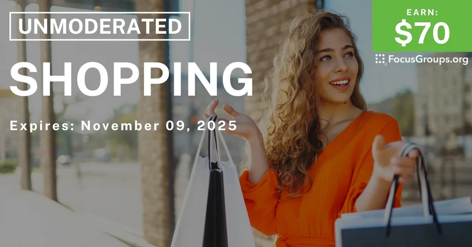 Research Study on Shopping Habits - $70 - $70 - 10/29/2025