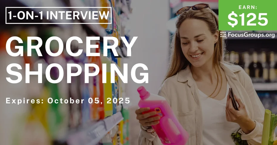 Research Study on Grocery Shopping - $125