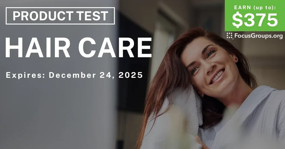 Product Test for Women in Cincinnati on Hair Care - up to $375 - up to $375 - 12/12/2025