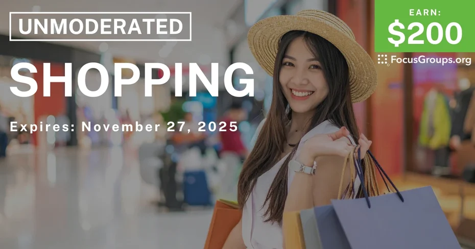 Research Study on Shopping - $200 - $200 - 10/28/2025