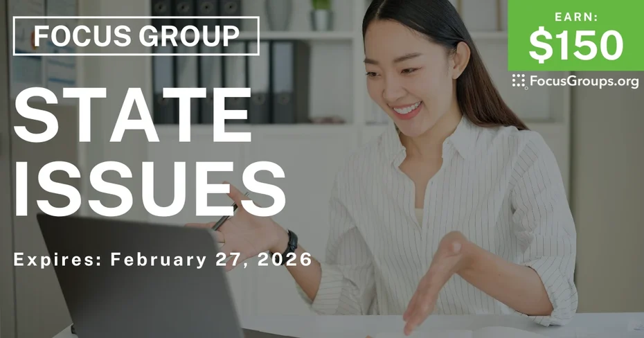 Focus Group in KY & WV on State Issues - $150 - $150 - 12/29/2025