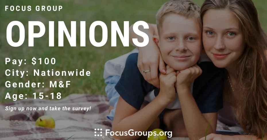 Focus Group for Teens on Opinions