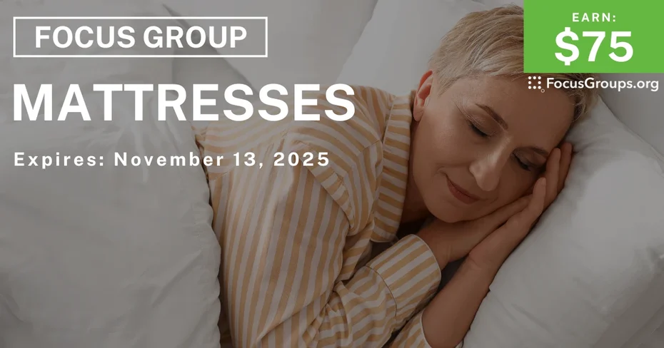 Focus Group in Charlotte on Mattresses - $75 - $75 - 11/04/2025