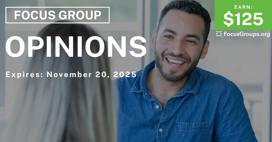 Focus Group in Knoxville on Opinions - $125 - $125 - 11/10/2025