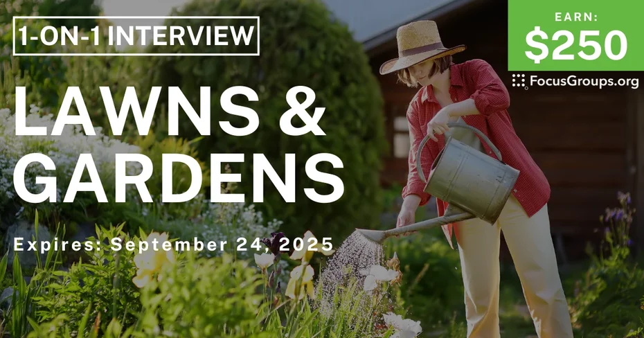 Research Study in Boston on Lawns & Gardens - $250