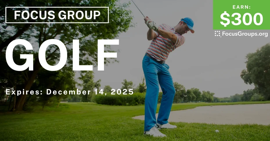 Focus Group in Raleigh on Golf - $300 - $300 - 12/02/2025