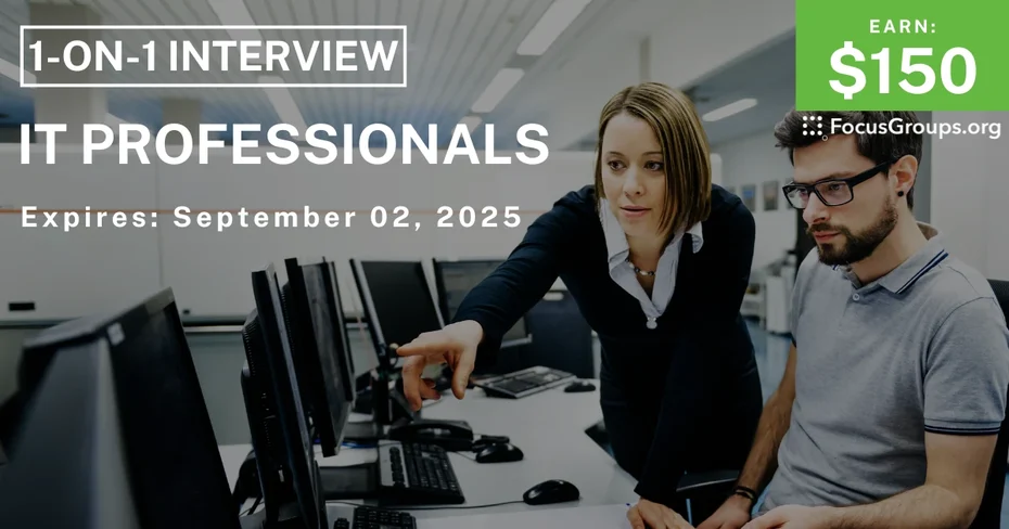 Research Study for IT Professionals - $150