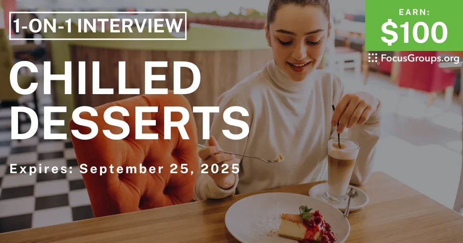 Research Study on Dessert Creams & Chilled Desserts - $100