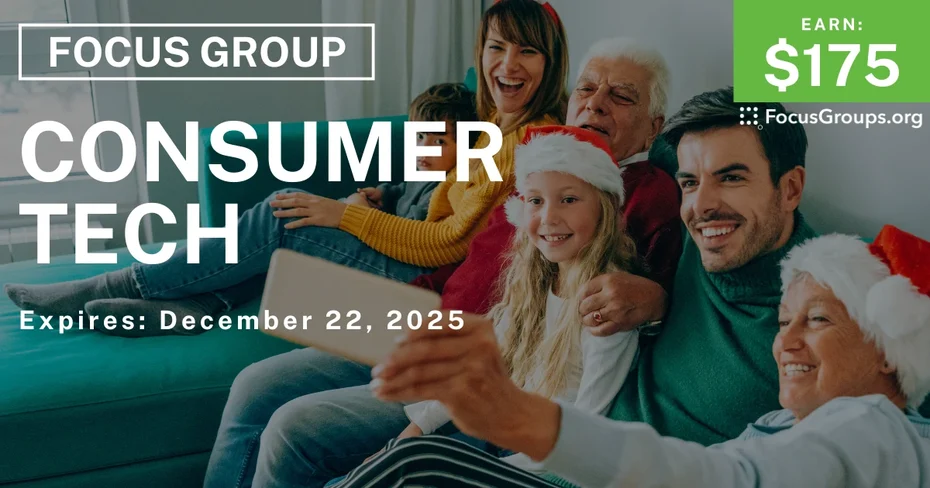 Focus Group in Seattle on Consumer Tech - $175 - $175 - 12/10/2025