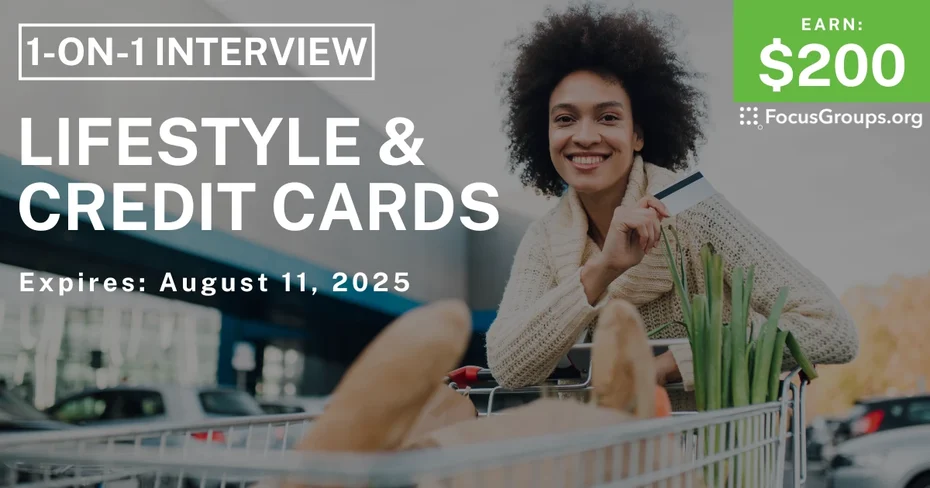 Research Study in NYC on Lifestyle & Credit Cards - $200