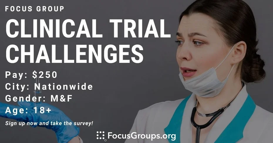 Focus Group for Clinical Trial Coordinators on Clinical Trial Challenges - $250 - 02/20/2022